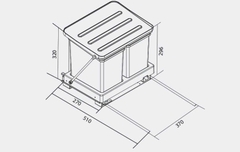 Thùng rác 2 hố *7 lít Canzy CZA-1003-2x7L