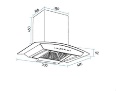 Máy hút mùi kính cong Canzy CZ 70C66