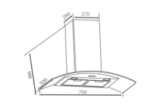 Máy hút mùi kính cong Canzy CZ 806DQ