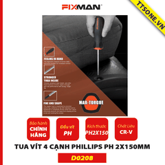 Tua Vít 4 Cạnh Phillips PH 2x150mm Fixman D0208 - Chính Hãng