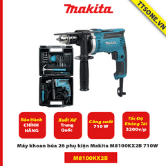 Máy khoan búa 26 phụ kiện Makita M8100KX2B 710W - Chính Hãng