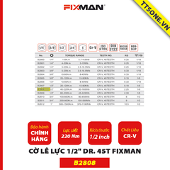 Cờ Lê Lực 1/2" Dr. 45T B2808 FIXMAN Chính Hãng