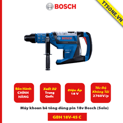 Máy khoan bê tông dùng pin 18v Bosch GBH 18V-45 C (Solo) - Chính Hãng