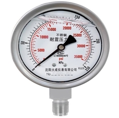 Đồng hồ đo áp suất dạng cơ, YTF-100, 0-1.0MPa, D100, M20x1.5- vỏ thép chân đồng
