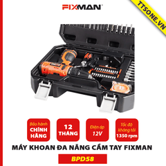 Máy Khoan Đa Năng Cầm Tay FIXMAN pin 12V BPD58 - Chính hãng