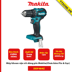 Máy khoan vặn vít dùng pin Makita DDF484Z 18V (Chưa kèm Pin & Sạc) - Chính Hãng