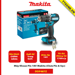 Máy Khoan Pin 18V Makita DDF487Z (Chưa Pin & Sạc) - Chính Hãng