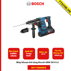 Máy khoan bê tông Bosch GBH 36 V-LI (0611906003)-Chính Hãng