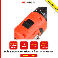 Máy Khoan Đa Năng Cầm Tay FIXMAN pin 12V R7001-2B - Chính hãng