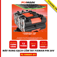 Máy Rung Gạch Cầm Tay FIXMAN pin 20V FL108001-01 - Chính hãng
