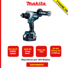 Máy khoan pin 18V Makita DDF486RTE - Chính Hãng