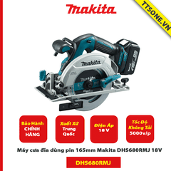 Máy cưa đĩa dùng pin 165mm Makita DHS680RMJ 18V - Chính Hãng