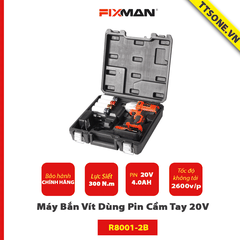 Máy Siết Bu Lông Cầm Tay FIXMAN Dùng Pin 20V R8001-2B - Chính hãng