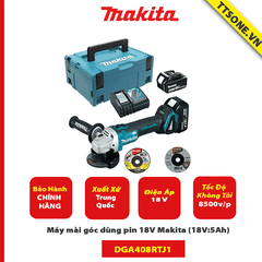 Máy mài góc dùng pin 18V Makita DGA408RTJ1 - Chính Hãng