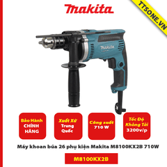 Máy khoan búa 26 phụ kiện Makita M8100KX2B 710W - Chính Hãng