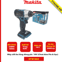 Máy siết bu lông dùng pin Makita DTW180Z 18V (Chưa kèm Pin & Sạc)-Chính Hãng