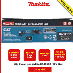 Máy khoan góc Makita DA333DZ (12V Max) - Chính Hãng