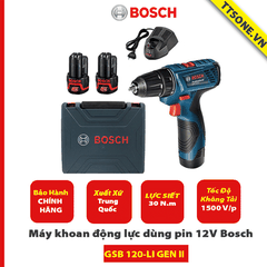 Máy khoan động lực dùng pin 12V Bosch GSB 120-LI GEN II - Chính Hãng