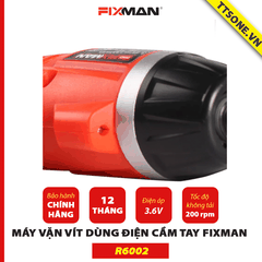 Máy Vặn Vít Dùng Điện Cầm Tay FIXMAN 3.6V R6002 - Chính hãng