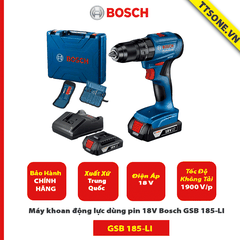 Máy khoan vặn vít pin 18V Bosch GSB 185-LI 1 PIN 1 Sạc - Chính Hãng