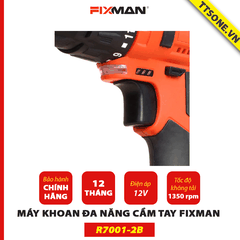 Máy Khoan Đa Năng Cầm Tay FIXMAN pin 12V R7001-2B - Chính hãng