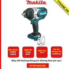 Máy siết bulong dùng pin DTW700XVZX (12.7mm/day đeo/không kèm pin sạc)-Chính Hãng