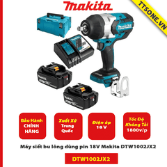 Máy siết bu lông dùng pin 18V Makita DTW1002JX2-Chính Hãng