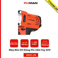 Máy Siết Bu Lông Cầm Tay FIXMAN Dùng Pin 20V R8001-2B - Chính hãng