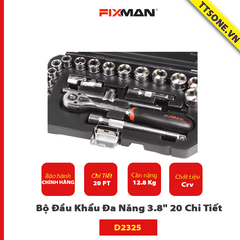 Bộ Đầu Khẩu Đa Năng 3.8" 20 Chi Tiết FIXMAN B3020M - Chính hãng