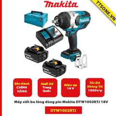 Máy siết bu lông dùng pin Makita DTW1002RTJ 18V-Chính Hãng