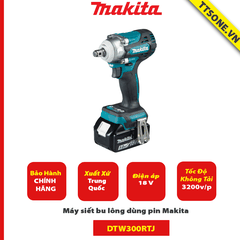 Máy siết bu lông dùng pin Makita DTW300RTJ-Chính Hãng