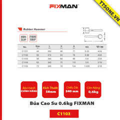 Búa Cao Su 0.6kg FIXMAN C1103 - Chính hãng