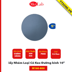Giấy Nhám Loại Có Keo Đường kính 10" (250mm) P800 Metlab Hộp 100 Chiếc