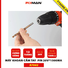 Máy Khoan Cầm Tay  Pin 20V*1500mA Fixman R7002 - Chính Hãng
