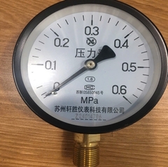 Đồng hồ áp Y100 0-1.0 Mpa chân ren M20*1.5- vỏ thép chân đồng