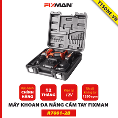 Máy Khoan Đa Năng Cầm Tay FIXMAN pin 12V R7001-2B - Chính hãng