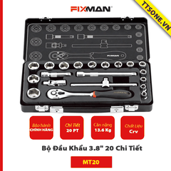 Bộ Đầu Khẩu 3.8" 20 Chi Tiết FIXMAN MT20 - Chính hãng