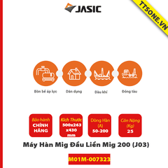 Máy Hàn Mig Đầu Liền Mig 200 (J03) - Jasic (TP1)