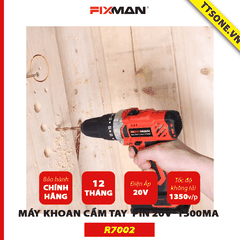 Máy Khoan Cầm Tay  Pin 20V*1500mA Fixman R7002 - Chính Hãng