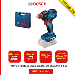 Máy siết Bulong dùng pin Bosch GDX 18V-200 ( Chưa Pin & Sạc ) - Chính Hãng