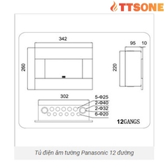 Tủ Điện Âm Tường Mặt Che Trong Suốt 12 Đường Màu Trắng PANASONIC BQDX12T11AV