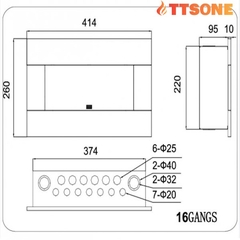 Tủ Điện Âm Tường Mặt Che Trong Suốt 16 Đường Màu Trắng PANASONIC BQDX16T11AV