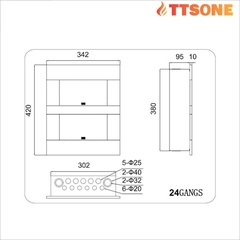 Tủ Điện Âm Tường Mặt Che Trong Suốt 24 Đường Màu Vàng Ánh Kim  PANASONIC BQDX24G11A
