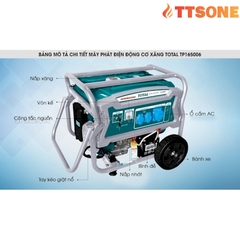 Máy Phát Điện Xăng TOTAL TP165006