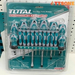 Bộ tuốc nơ vít (tô vít) 18 chi tiết Total THT250618