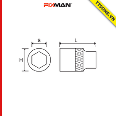 Đầu Khẩu Fixman H0212M 19mm - Chính Hãng