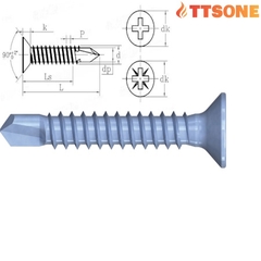 Vít Tự Khoan Đầu Bằng M5.5 Din 7504