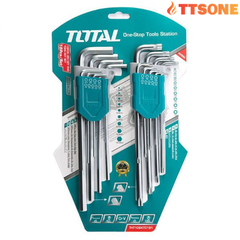 Bộ 18 chìa lục giác bông TOTAL . Size: 1.5-10mm - 24/T