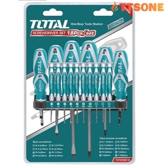Bộ tuốc nơ vít (tô vít) 18 chi tiết Total THT250618