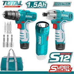 Combo Máy Siết Vít TIRLI1201,  Máy Khoan TDLI12325 Và Đèn TWLI1223 Dùng Pin 12V TKLI1203